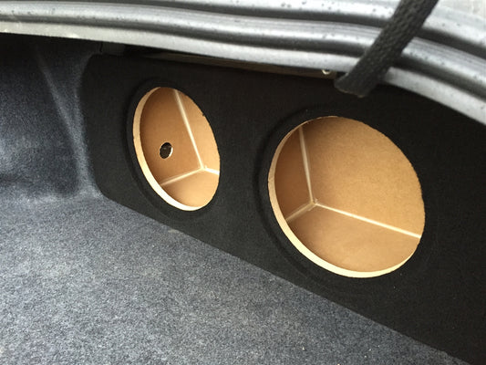 Ford Mustang Coupe 2015-2023 Single / Dual Subwoofer Box w/ recessed mounting holes (version 2)