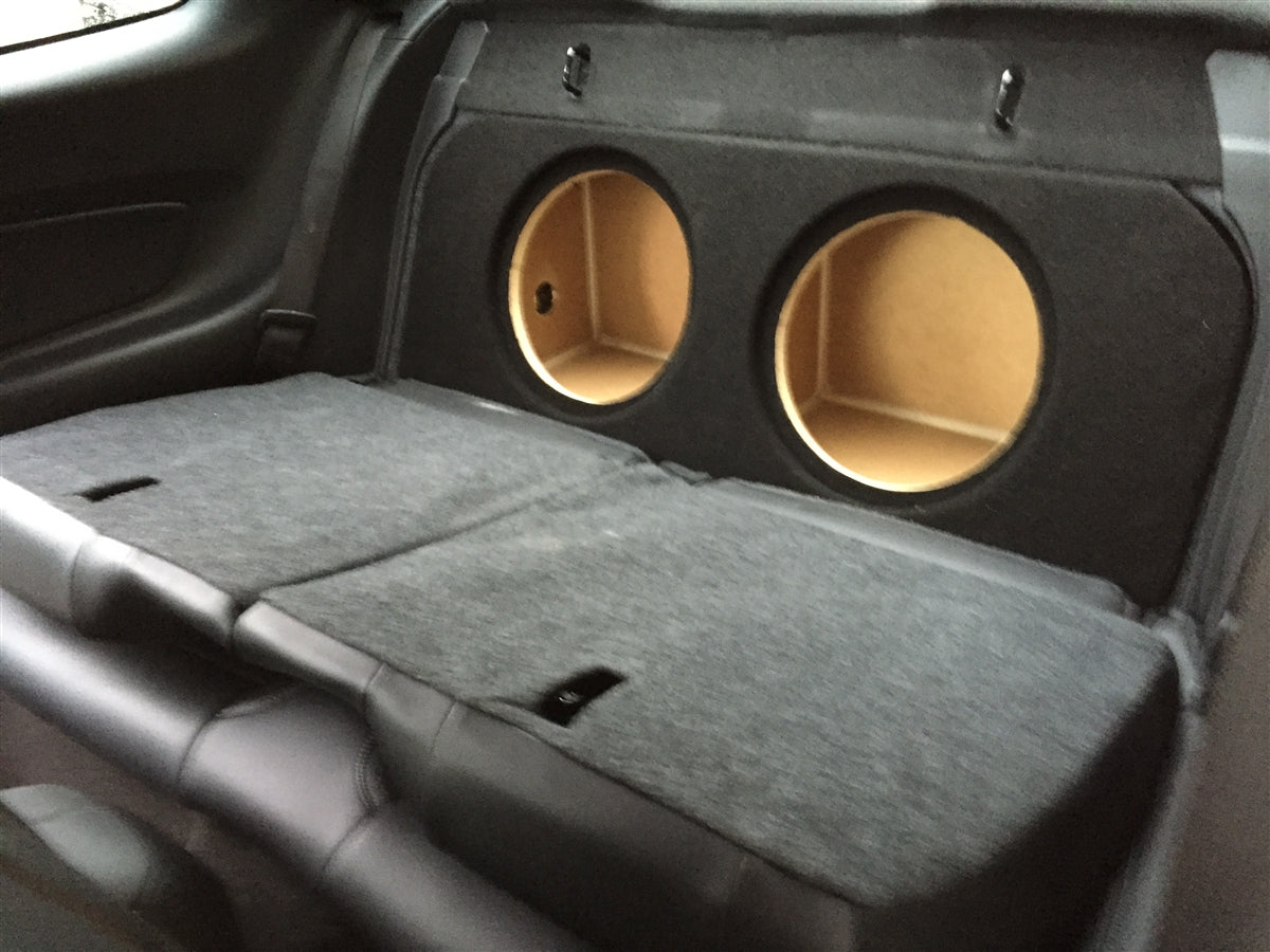 Ford Mustang Coupe 2015-2023 Single / Dual Subwoofer Box FRONT FIRE  ****CHECKERED FLAG EDITION****