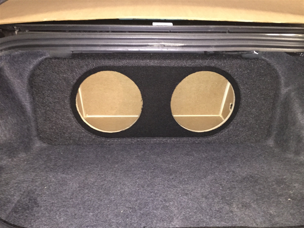 Ford Mustang Coupe 2015-2023 Single / Dual Subwoofer Box w/ recessed mounting holes (version 3)