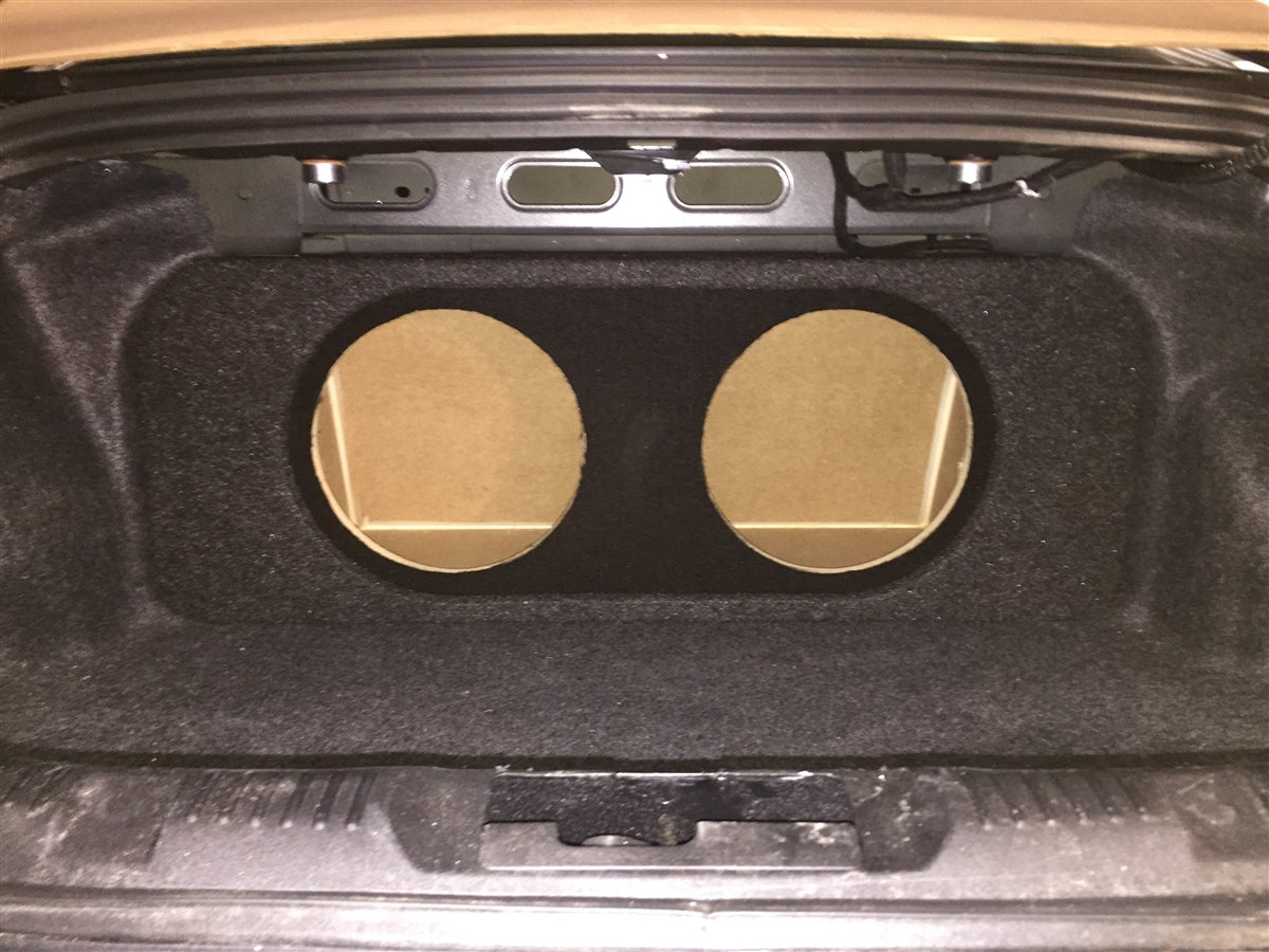 Ford Mustang Coupe 2015-2023 Single / Dual Subwoofer Box w/ recessed mounting holes (version 3)